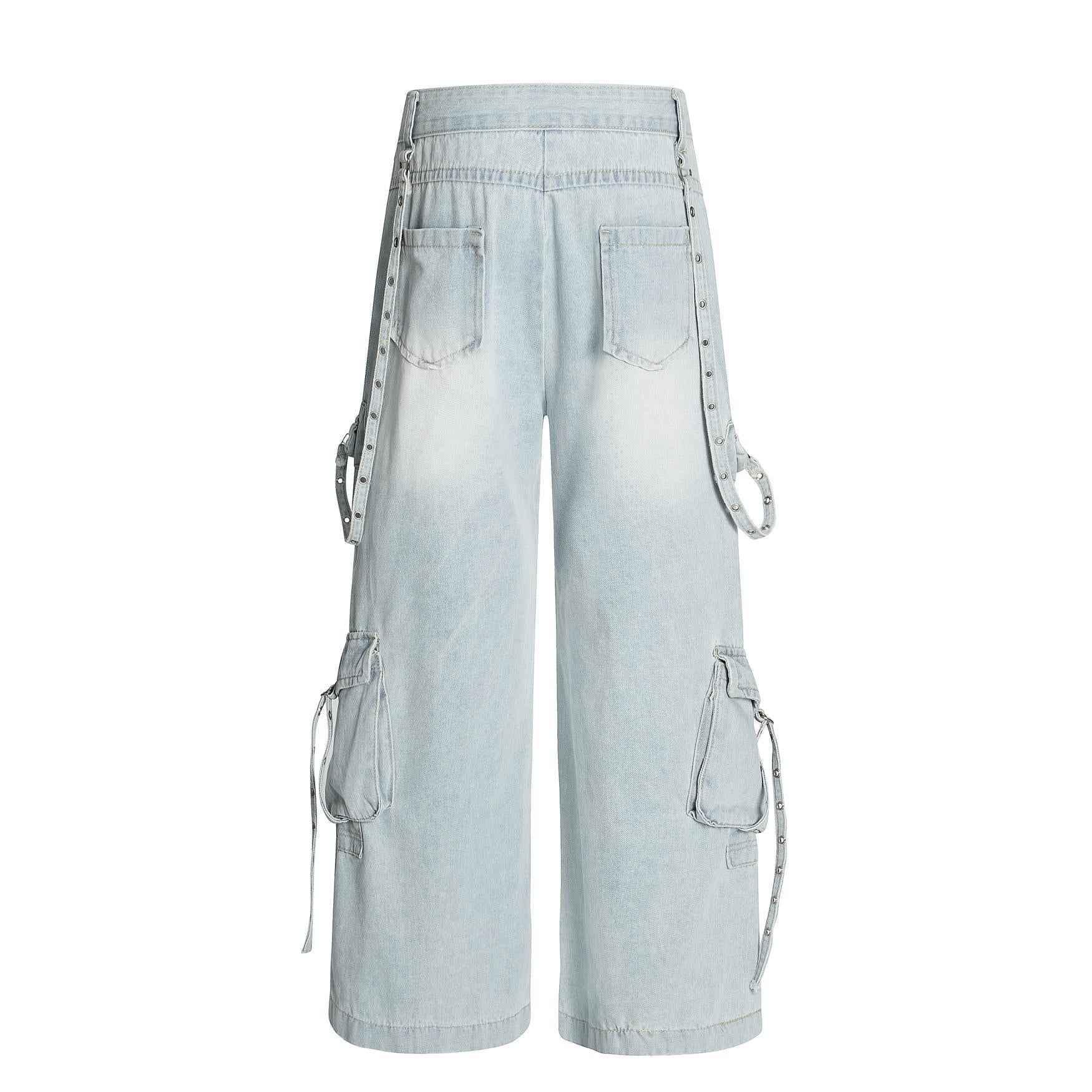 Retro ripped multi pocket workwear jeans for men | MuddyStock Originals
