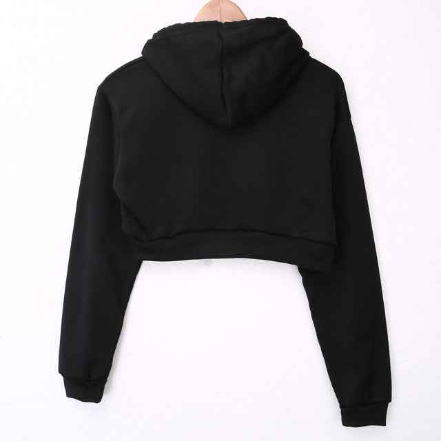 Women's Long Sleeve Crop Hoodie | MuddyStock Originals Black MuddyStock