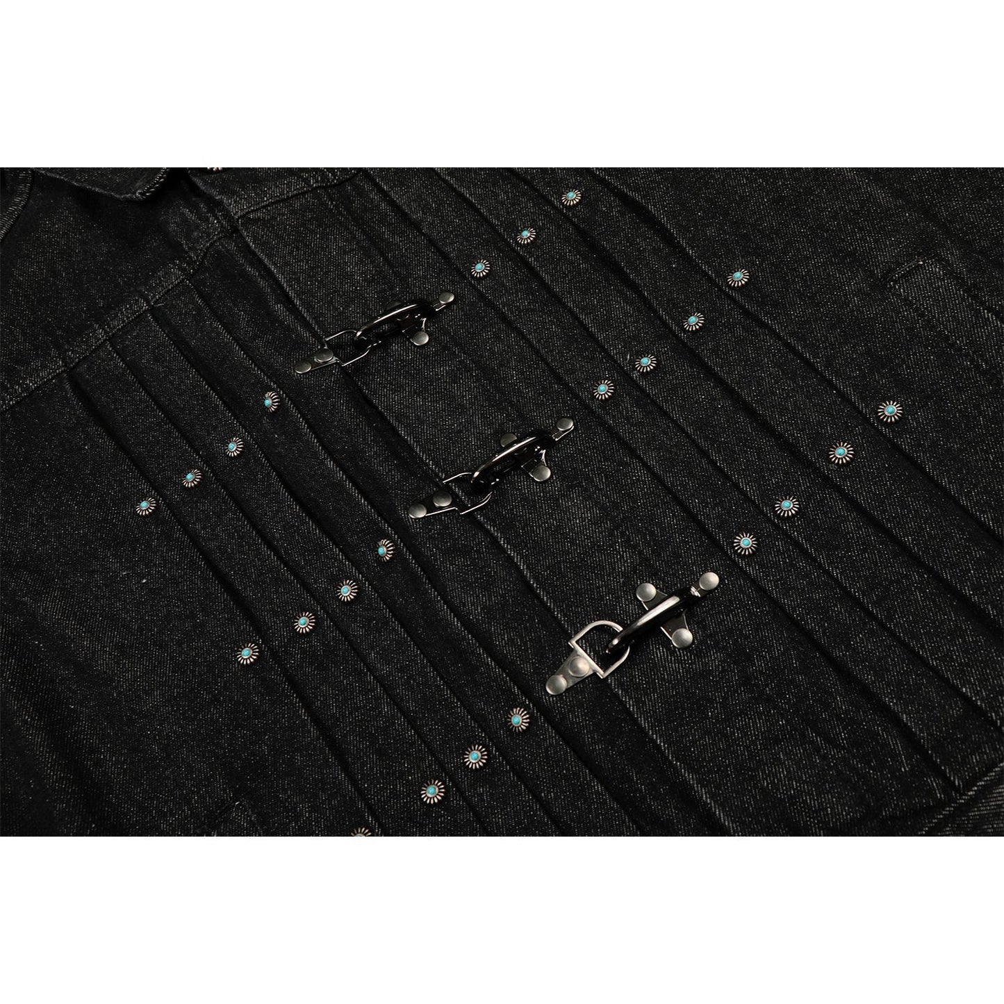 Retro Raw Denim High-End Crumpled Metal Button Men's Jacket | MuddyStock Originals