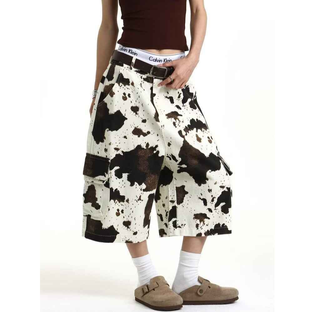 Lazy Loose High-Waisted Wide-Leg Shorts Pants