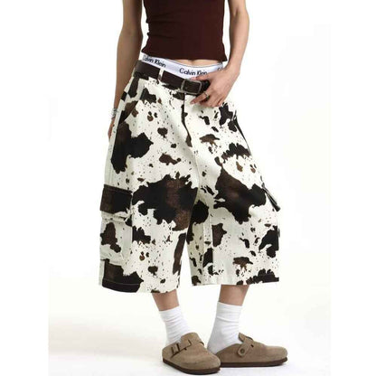 Lazy Loose High-Waisted Wide-Leg Shorts Pants