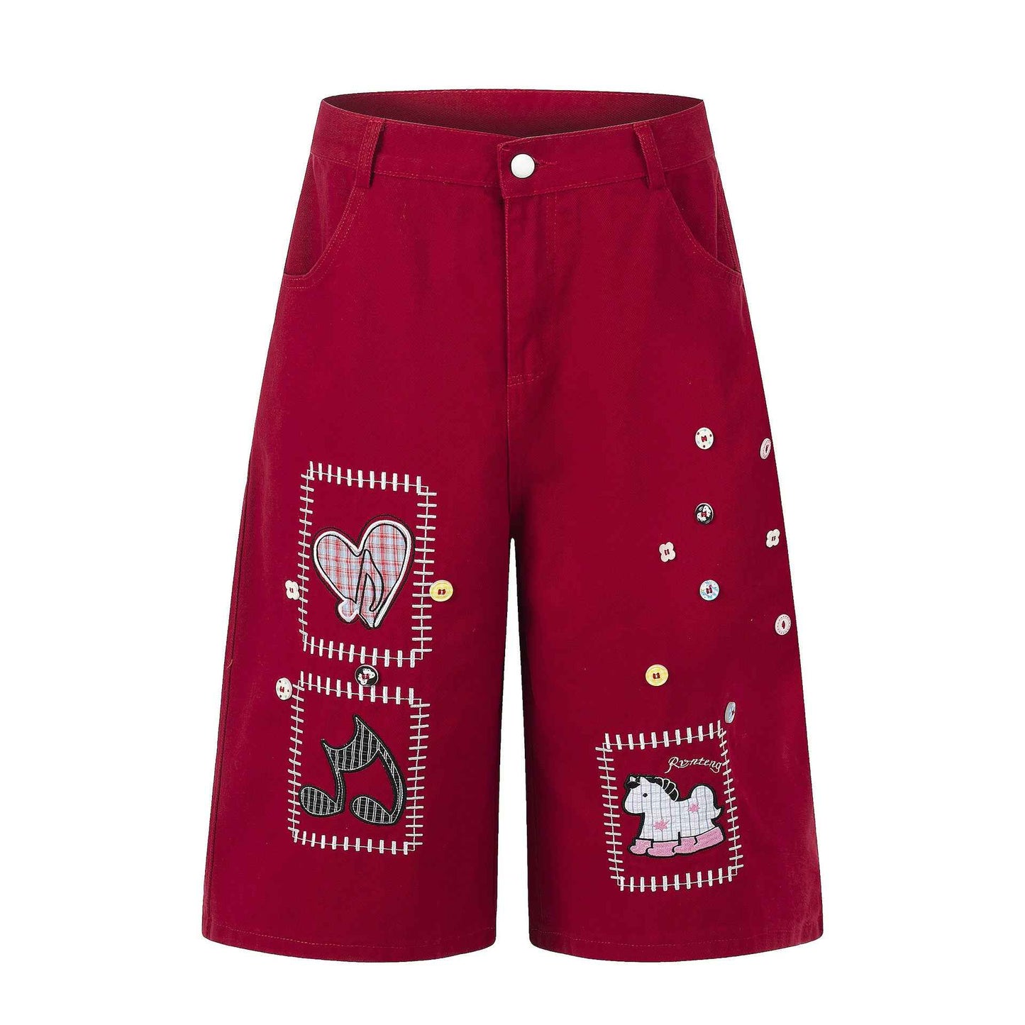 Loose Straight Wide Leg Cropped Pants For Women | MuddyStock Originals Red