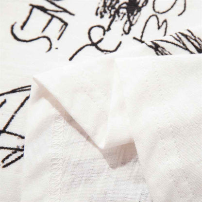 Hip hop character abstract graffiti short sleeved t-shirt for men | MuddyStock Originals