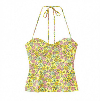 Flower Poplin Top+Flower Shorts