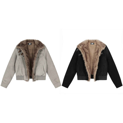 Warm and flannel cotton jacket short jacket for women | MuddyStock Originals