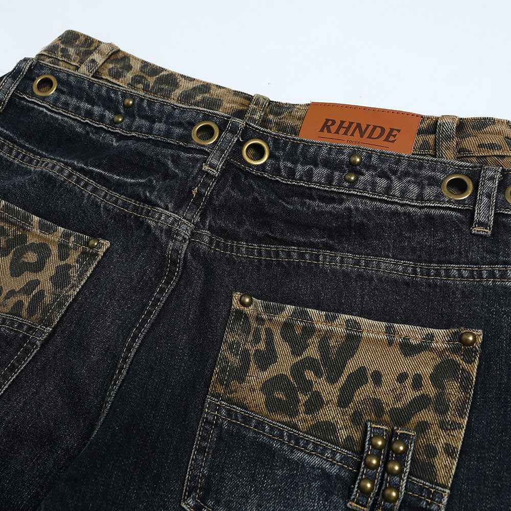 Fake two piece pair of jeans with spliced waistband for women | MuddyStock Originals