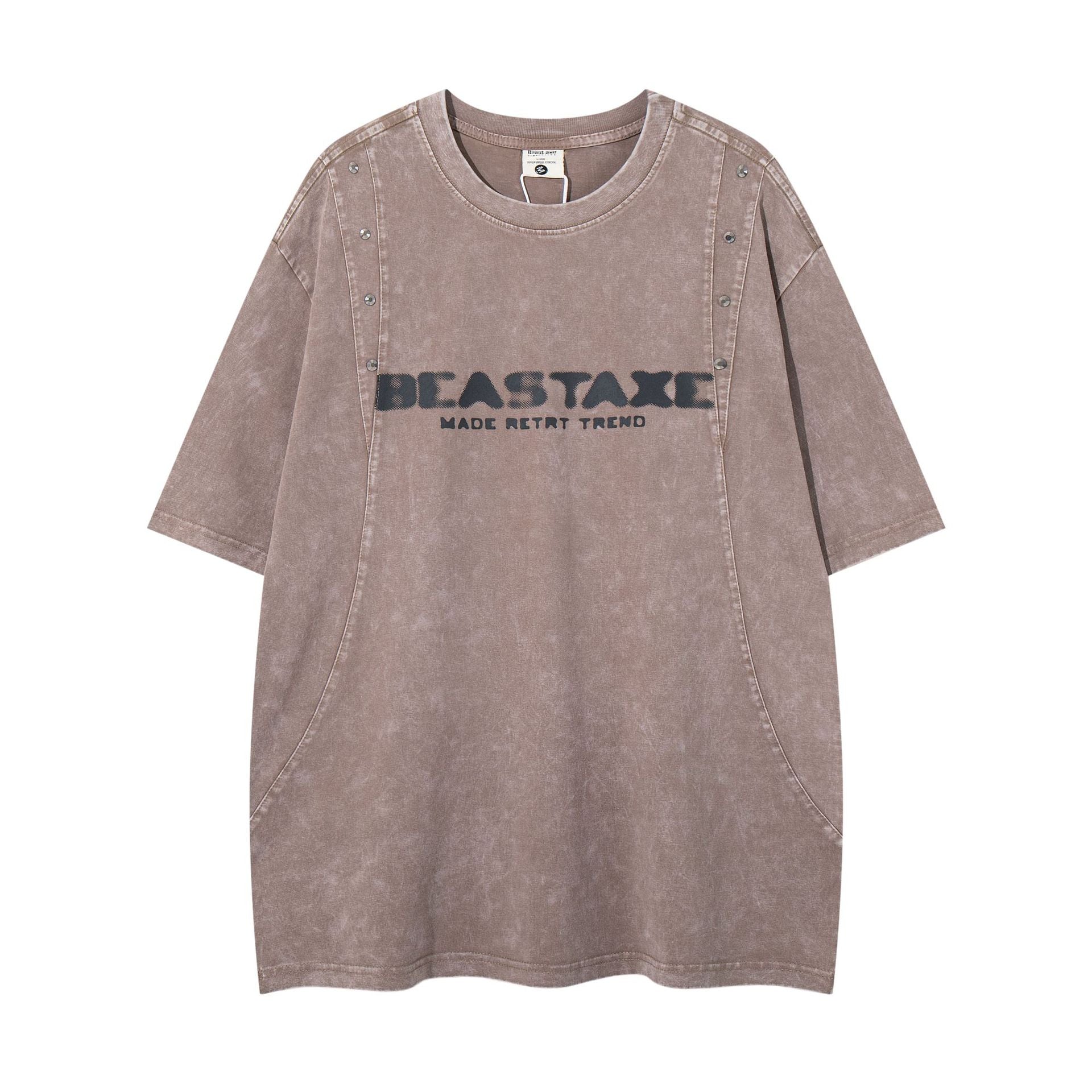 Men's short sleeved T-shirt retro washed pure cotton | MuddyStock Originals Khaki MuddyStock