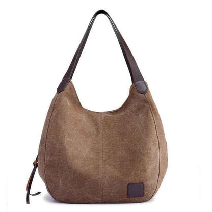 Women's Canvas Zipper bag Coffee
