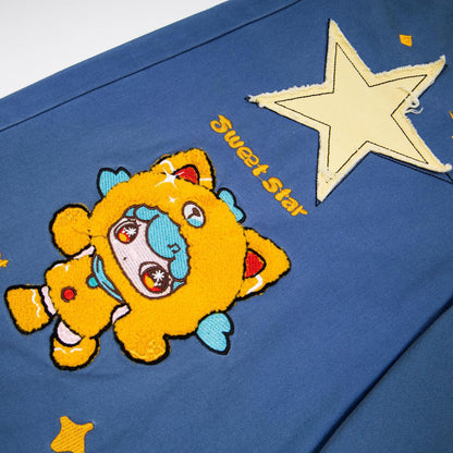 Cartoon patchwork cropped pants for women | MuddyStock Originals