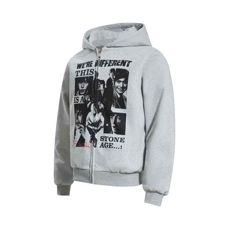 Vintage Band Portrait Print Zip-up Hoodie For Men | MuddyStock Originals MuddyStock