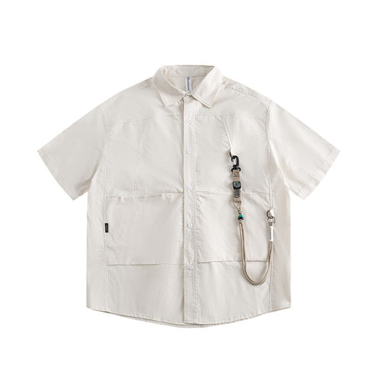 Mountain compass hanging rope decoration workwear shirt for men