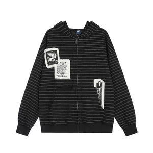 Portrait patch hoodie for women | MuddyStock Originals Black