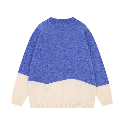 Cartoon contrasting penguin sweater for women | MuddyStock Originals