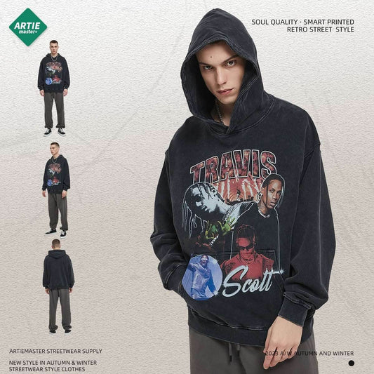 Breathable distressed printed hoodie for men | MuddyStock Originals MuddyStock