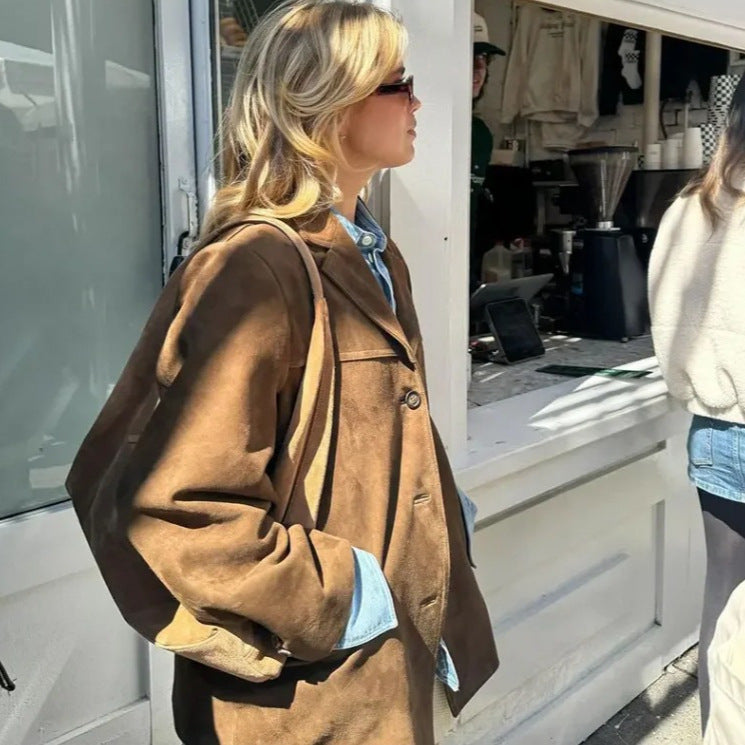 Retro suede coat for women | MuddyStock Originals MuddyStock