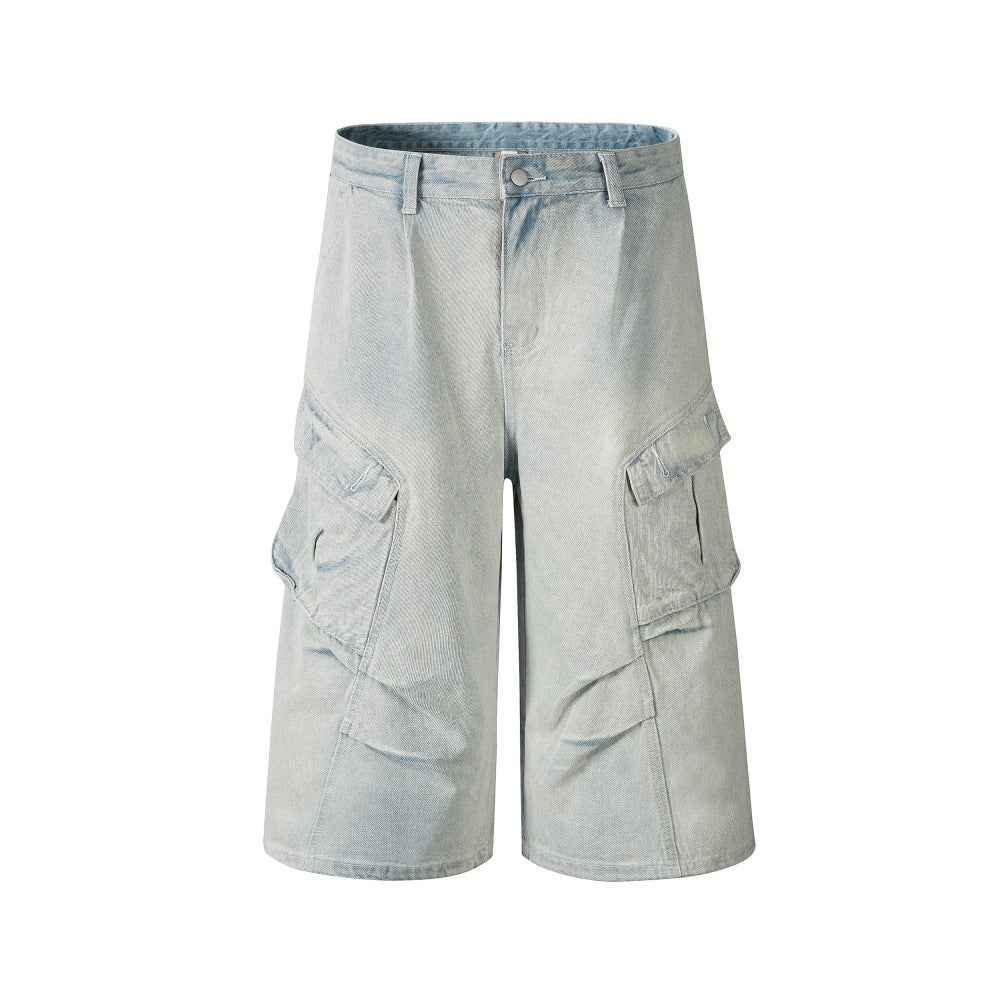 Workwear denim cropped pants for men | MuddyStock Originals Blue