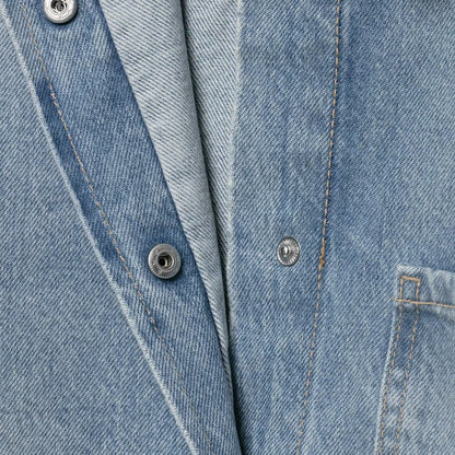 Collar denim long sleeved jacket for women | MuddyStock Originals