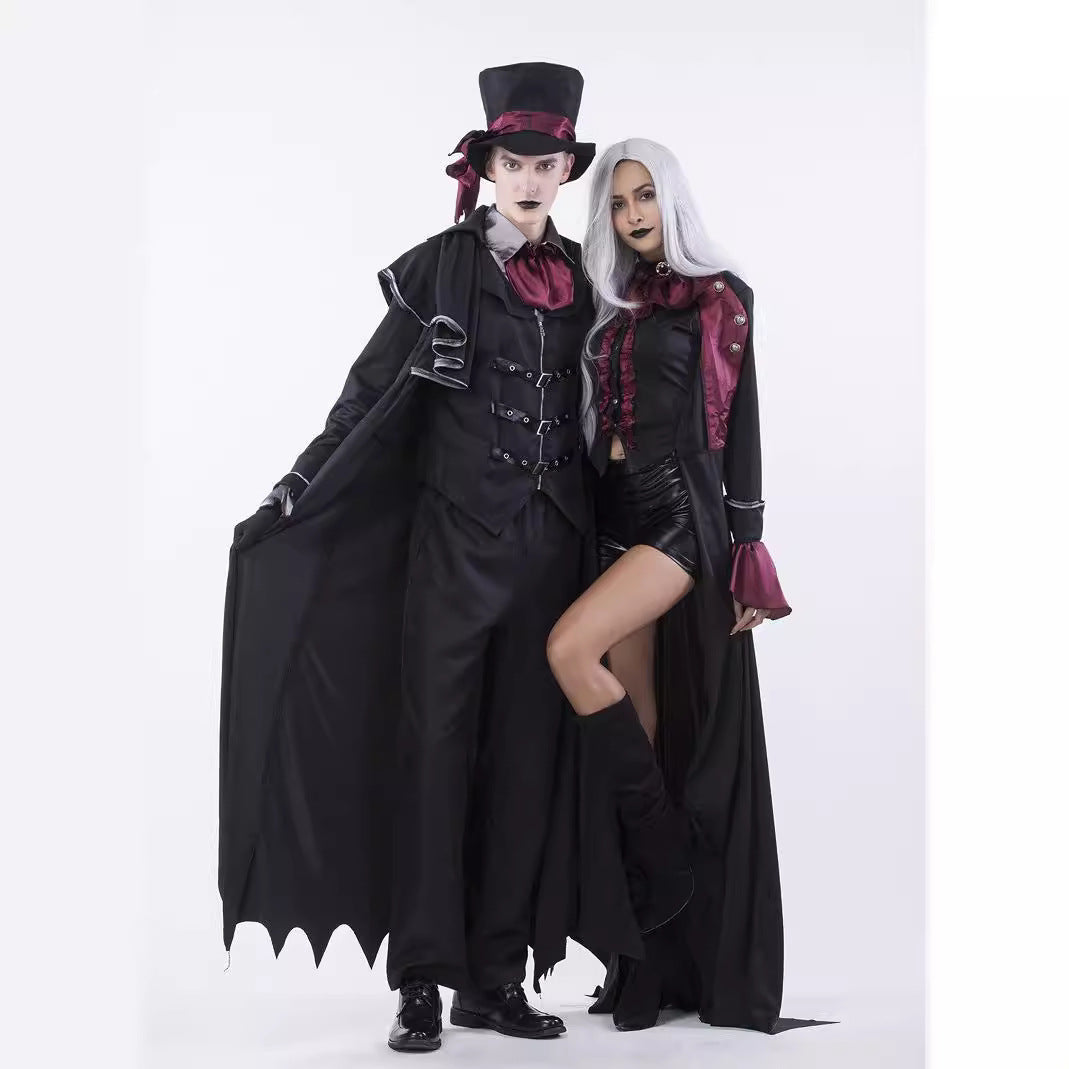 Vampire Costume Cosplay Couple Outfit for Men and Women For Halloween