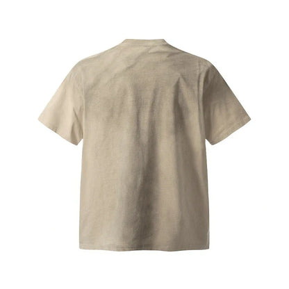 Letter print distressed dirty round neck loose short sleeved t-shirt for men | MuddyStock Originals eprolo