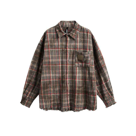 Old checkered men's and women's long sleeved shirt | MuddyStock Originals