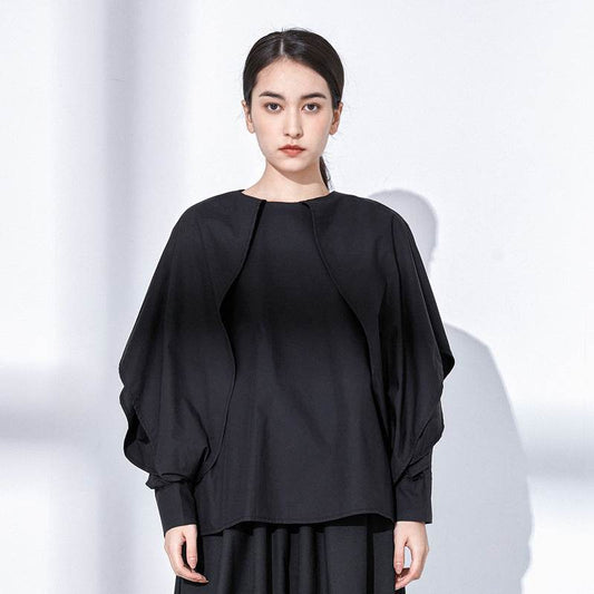 Japanese casual round neck loose top women's lantern sleeves | MuddyStock Originals MuddyStock
