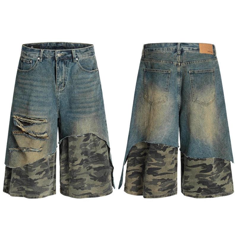Camouflage patchwork Cropped Pants | MuddyStock Originals