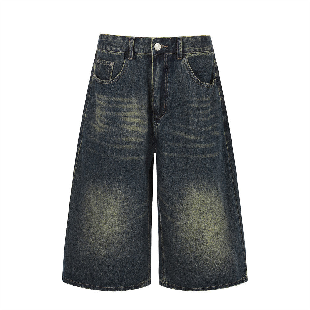 Loose denim cropped pants for men and women | MuddyStock Originals Nostalgic Blue