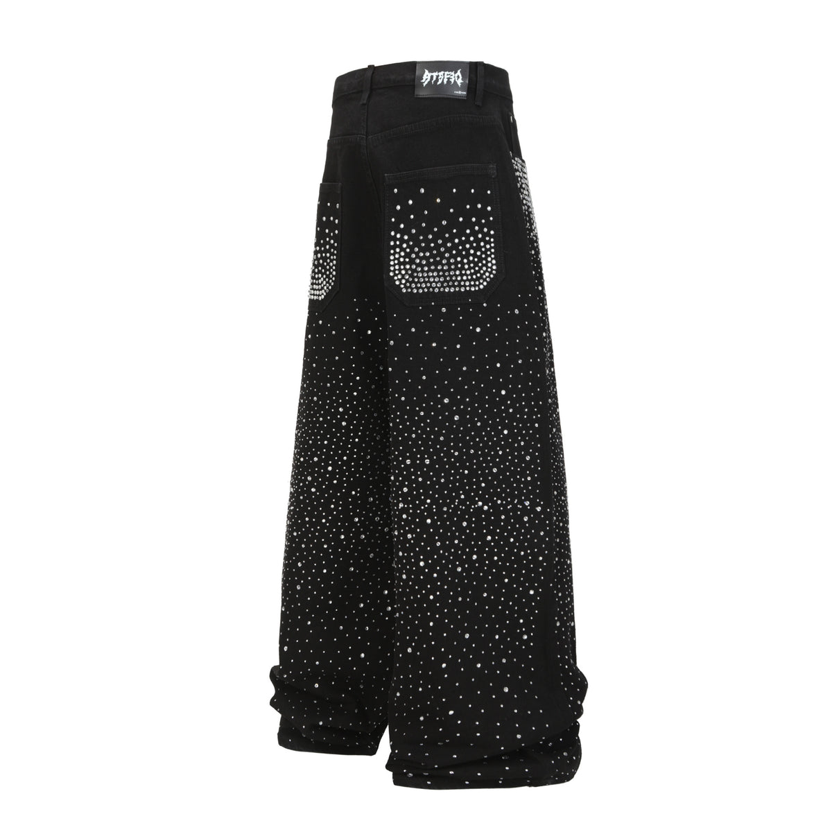 Laser full diamond wide leg loose casual jeans for women | MuddyStock Originals