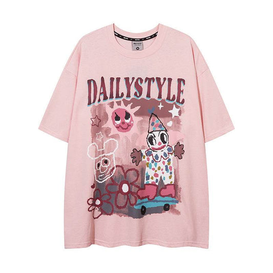 Letter printed loose fitting women's T-shirt | MuddyStock Originals Pink MuddyStock