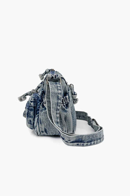 Adjustable Strap Denim Crossbody Bag For Women