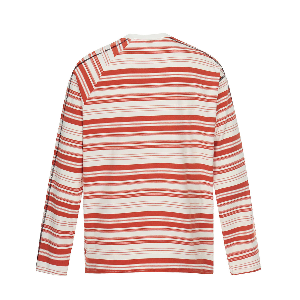 Contrast striped round neck long sleeved shirt