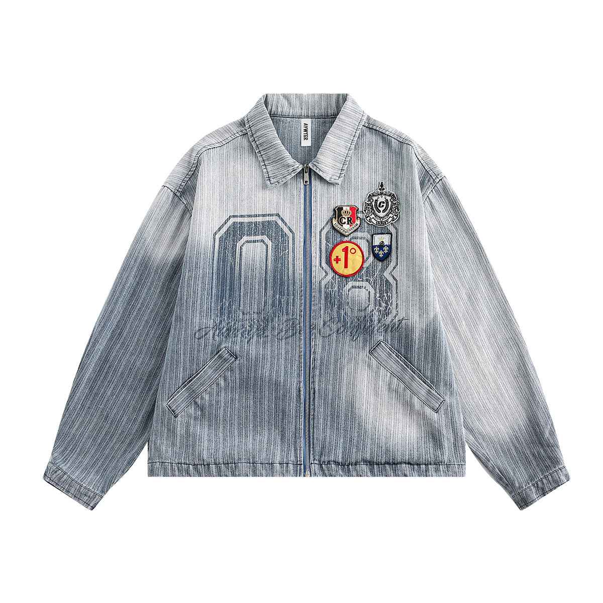 Washed gradient denim jacket for women | MuddyStock Originals
