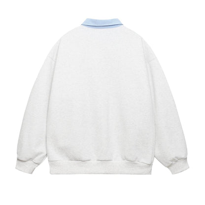 Spliced Fake Two-Piece Floral Letter Print Sweatshirt For Men And Women | MuddyStock Originals MuddyStock