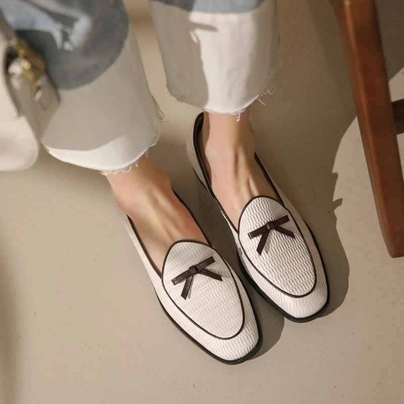 Women Round Toe Casual Bow-knot Low Heel Loafers