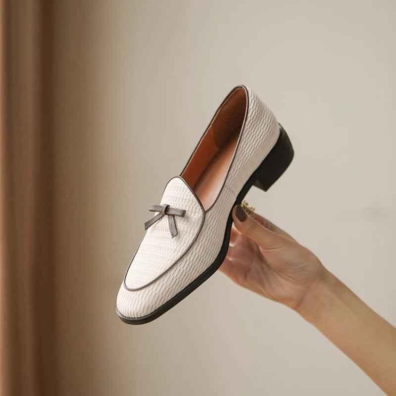 Women Round Toe Casual Bow-knot Low Heel Loafers
