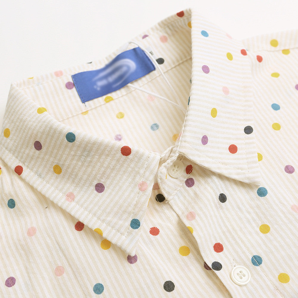 Cartoon polka dot long sleeved shirt