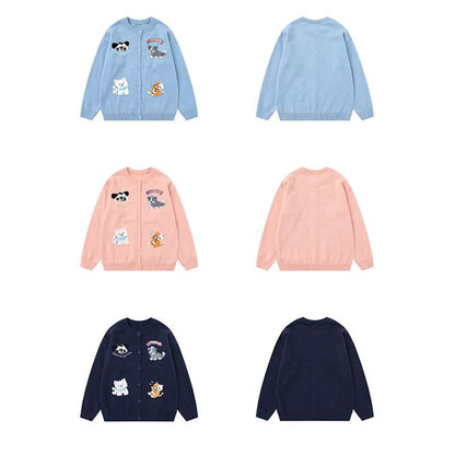 Cardigan animal jacquard jacket for women | MuddyStock Originals