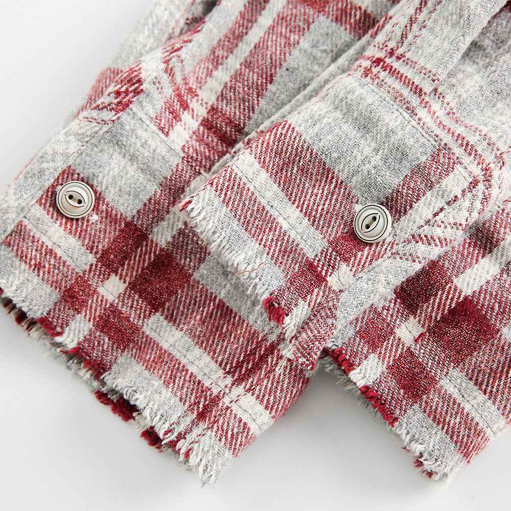 Make old loose plaid long sleeved shirt for women | MuddyStock Originals
