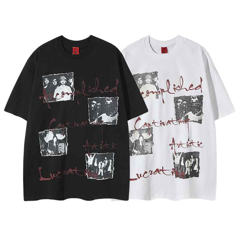 Retro Print Crew Neck Short Sleeve T-Shirt for Men and Women | MuddyStock Originals MuddyStock