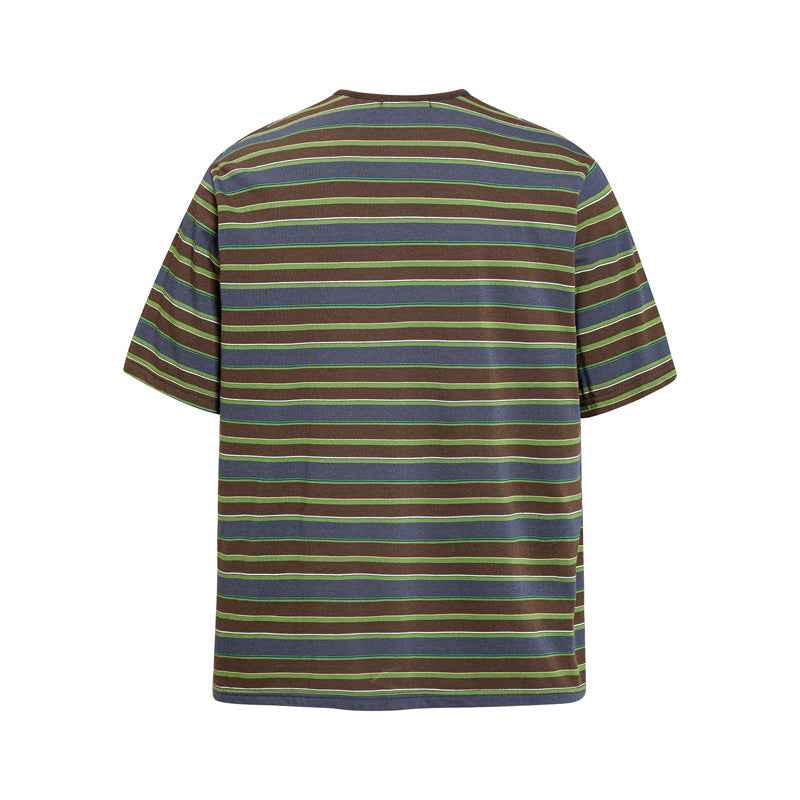 Contrast striped Henry collar short sleeved T-shirt for men | MuddyStock Originals