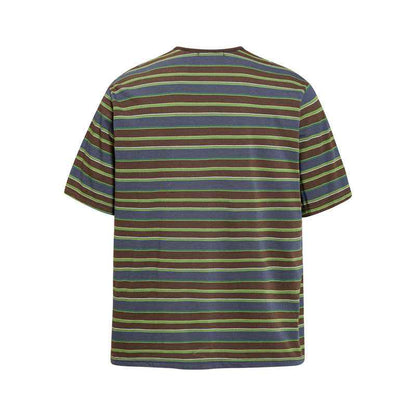 Contrast striped Henry collar short sleeved T-shirt for men | MuddyStock Originals