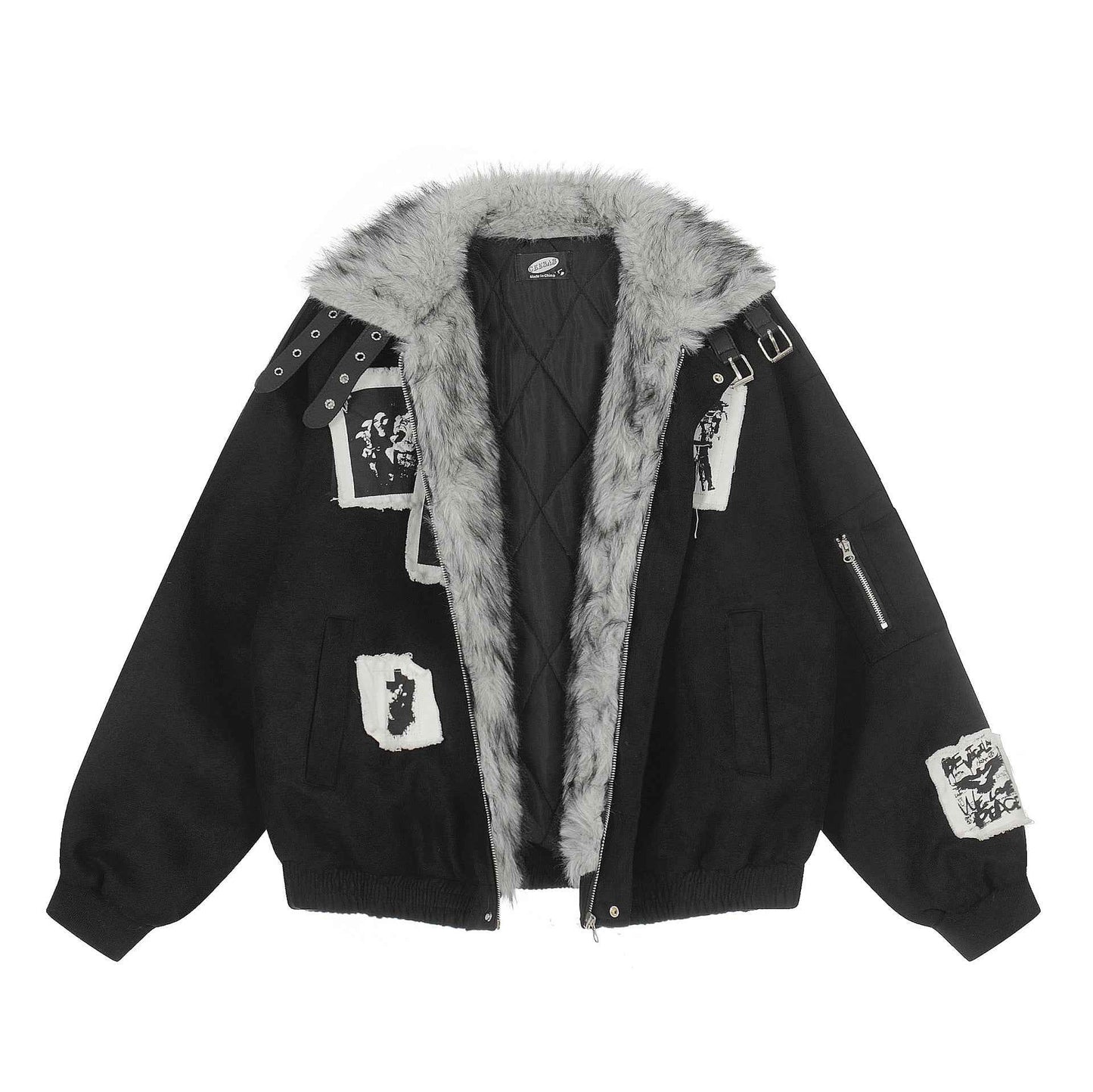 Wool collar jacket for men and women | MuddyStock Originals Black MuddyStock