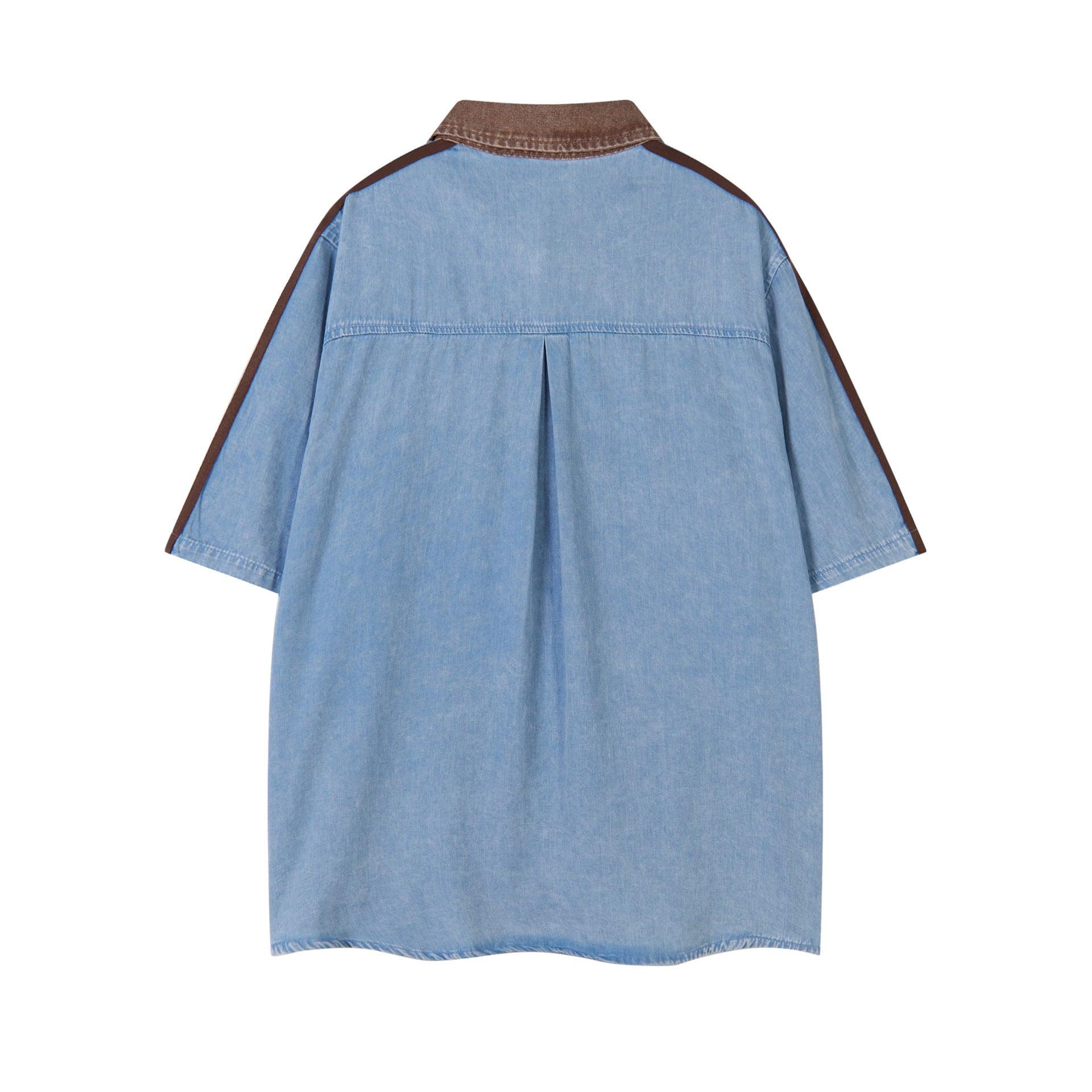 Splicing loose men's short sleeve shirt | MuddyStock Originals