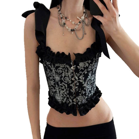 Splicing bow tie slimming camisole top for women | MuddyStock Originals MuddyStock