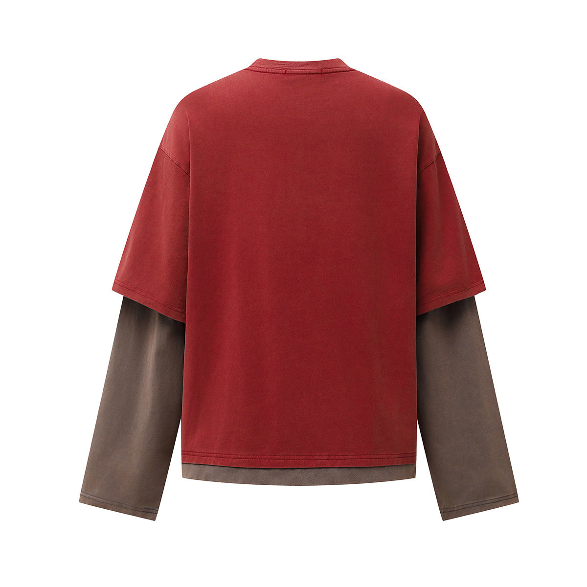 Color blocked fake two piece long sleeved T-shirt for men | MuddyStock Originals MuddyStock