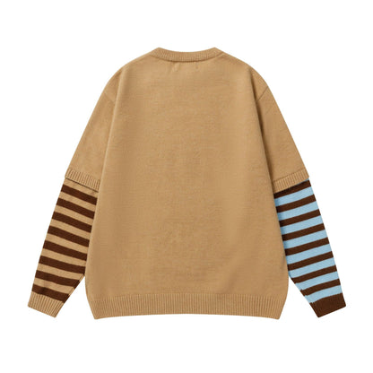 Fake two puppy jacquard sweater for men and women | MuddyStock Originals