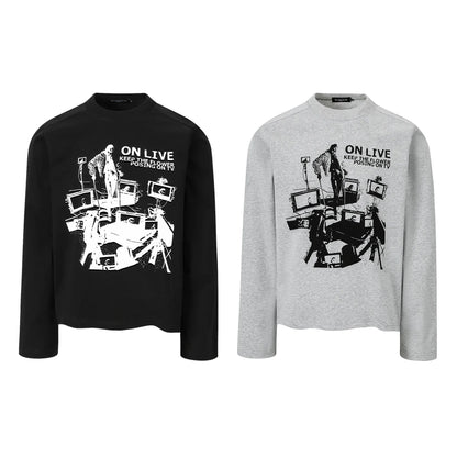 Street Style Unique Pattern Casual Loose Long Sleeve T-Shirt For Men And Women | MuddyStock Originals eprolo