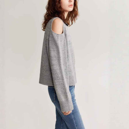 Gray Wool and Mohair Blend Knit Sweater for Women | MuddyStock Originals MuddyStock