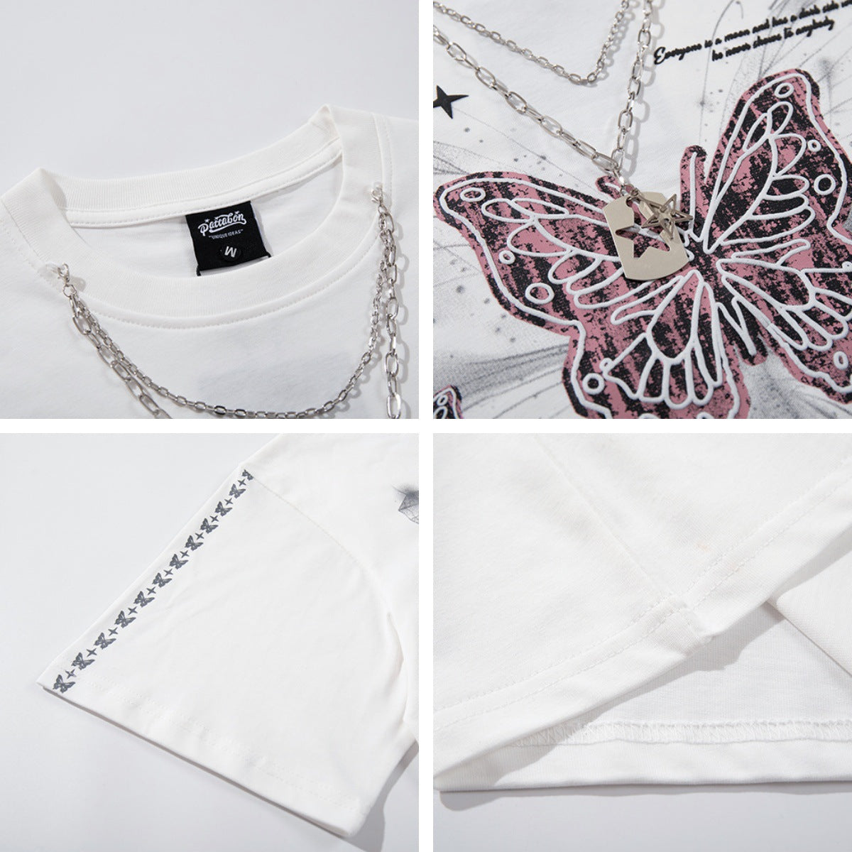 Overlapping Butterfly Print Short Sleeve T-Shirt for Women | MuddyStock Originals MuddyStock