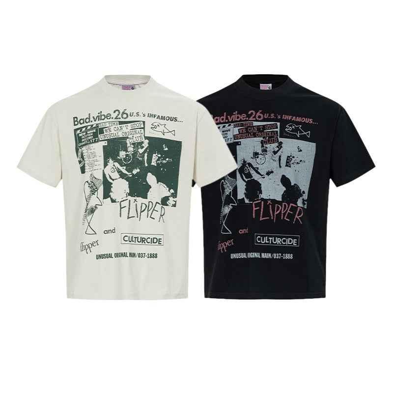 Rock portrait printed short sleeved t-shirt for men | MuddyStock Originals